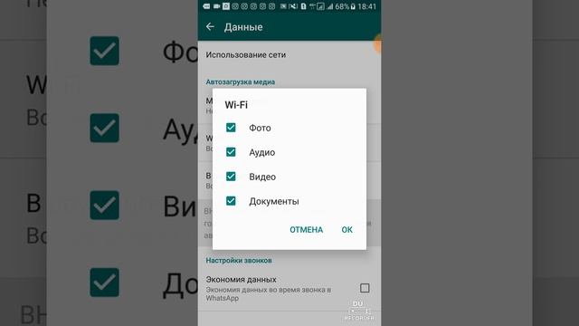 Как в настройках ватсап убрать автозагрузку медиафайлов и как поставить на не беспокоить смотреть онлайн
