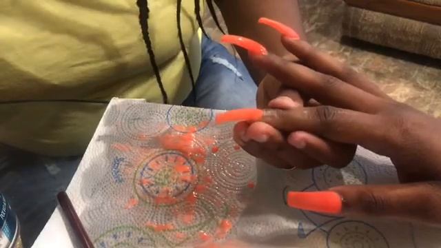 NEON ORANGE ACRYLIC NAILS TUTORIAL смотреть онлайн