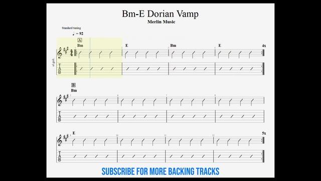 Bm-E Chord Vamp | Lead Guitar Backing Track Jam | B Dorian смотреть онлайн