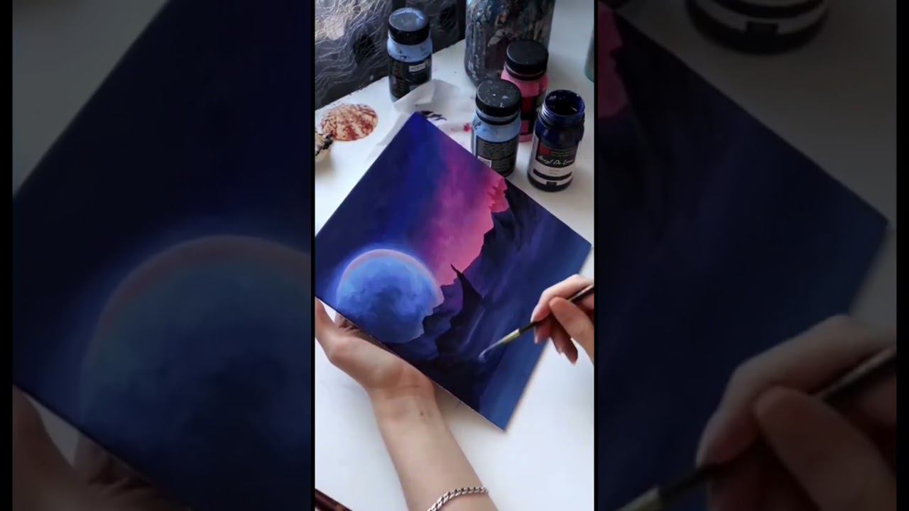 Завораживающий пейзаж от @katelineart акриловыми красками от ТАИР #art #painting #акриловыекраски смотреть онлайн