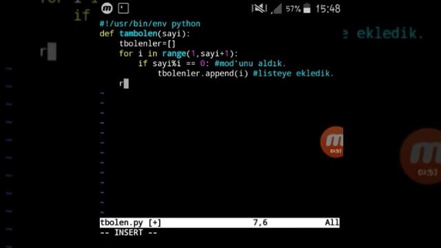 PYTHON kodları ile Tam Bölenlerini Bulmak #python #linux #termux #matematik #bilgisayar #matbil смотреть онлайн