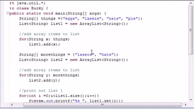 Intermediate Java Tutorial 92 ArrayList Program смотреть онлайн