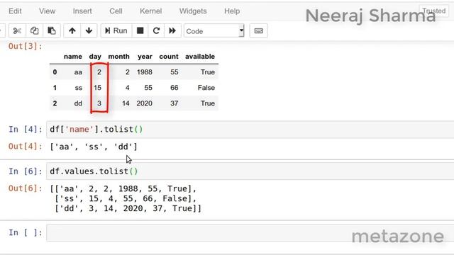 Convert Data Frame to List and and column to list in python pandas смотреть онлайн