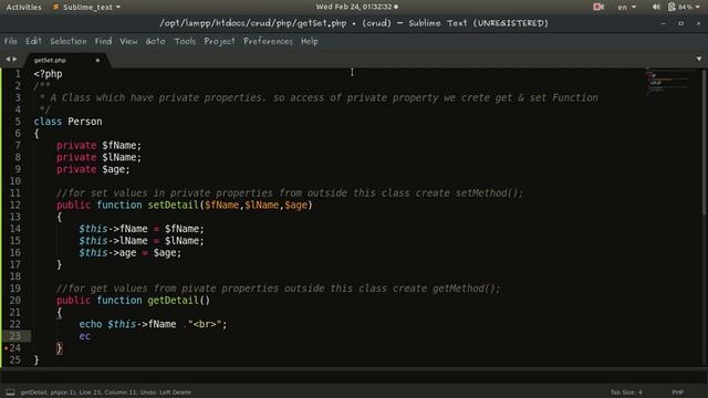 Getter And Setter Method in Php смотреть онлайн
