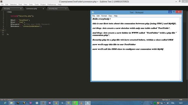 Connecting MySQL database with PDO - Connexion a la base de données смотреть онлайн
