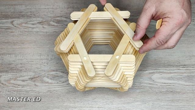 Кто бы мог подумать, что из палочек получится такая красота? DIY! Кашпо в ЭКО стиле своими руками смотреть онлайн