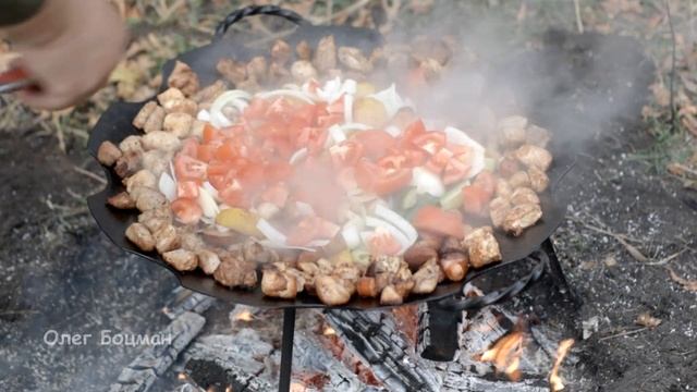 Энтреверо на садже,( мясной микс) + десерт. Entrevero no Disco de Arado. смотреть онлайн