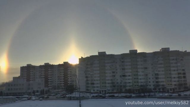 Sun Dog in Moscow | Ложное солнце (Паргелий) в Москве смотреть онлайн