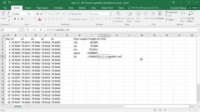 Topic 10 - 09. Process Capability Calculation in Excel смотреть онлайн