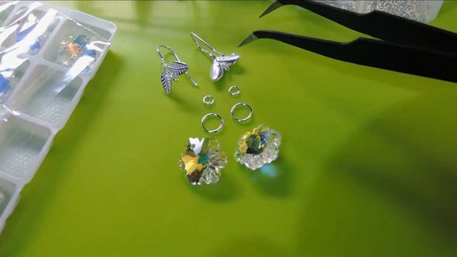 Кристаллы и серебряные швензы с AliExpress. Делаю простые серьги. смотреть онлайн