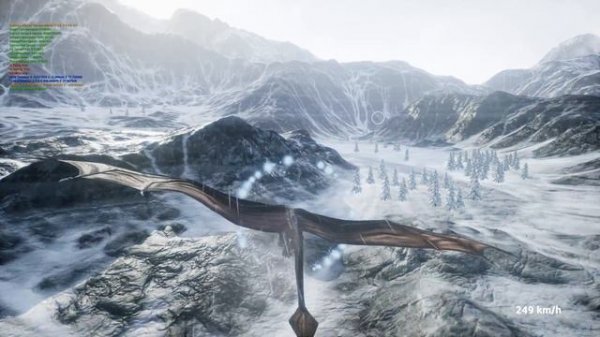 Dragon game project in UE4. Flight test