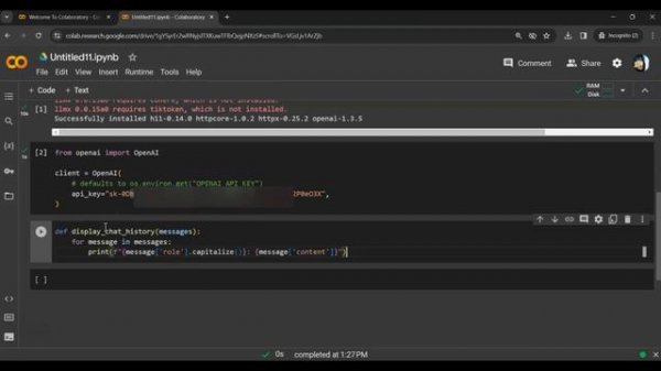 Creating a Chatbot with OpenAI API and ChatGPT Model using Python on Google Colab
