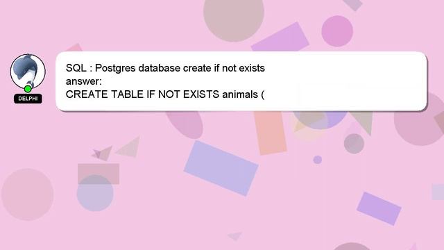 SQL : Postgres database create if not exists смотреть онлайн
