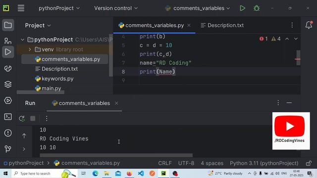 Learn Python Variables and Literals || In Hindi || Python Tutorial смотреть онлайн