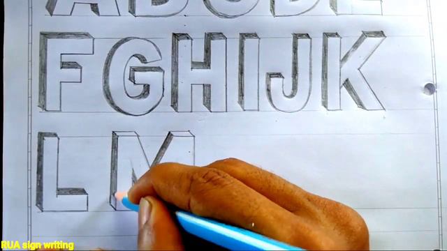 3D Alphabets Letters A to Z | How to write 3D Letters смотреть онлайн