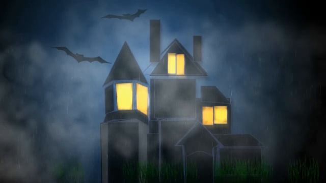 Футаж для Хэллоуина. "Гроза. Летучие мыши". Анимация смотреть онлайн