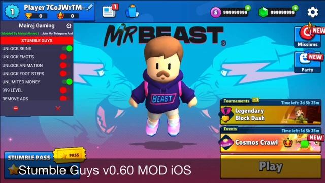 Stumble Guys MOD Menu 0.60.1 iOS iPhone (2023) смотреть онлайн