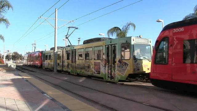 MTS Trolley - Siemens S70 Green Line #3004 Departing Morena/Linda Vista смотреть онлайн