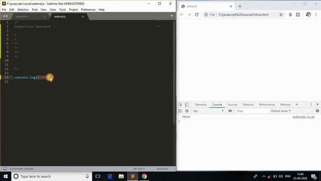 JavaScript Course : comparison operator смотреть онлайн