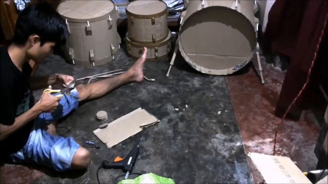 How to make Drum Kit from Cardboard (full size + working) смотреть онлайн