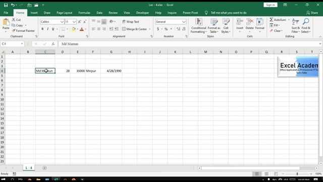 MS Excel Tutorial Fundamental 4| Data Entry in MS Excel | MS Excel 2019 смотреть онлайн
