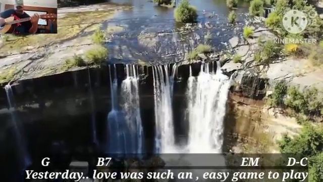 Yesterday (Guitar & Harmonica with Chords and Lyrics) смотреть онлайн