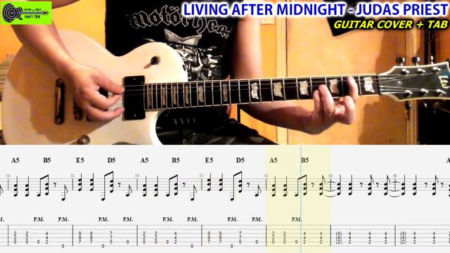 JUDAS PRIEST Living After Midnight GUITAR TAB COVER | Lesson | Tutorial | Easy Metal Song смотреть онлайн