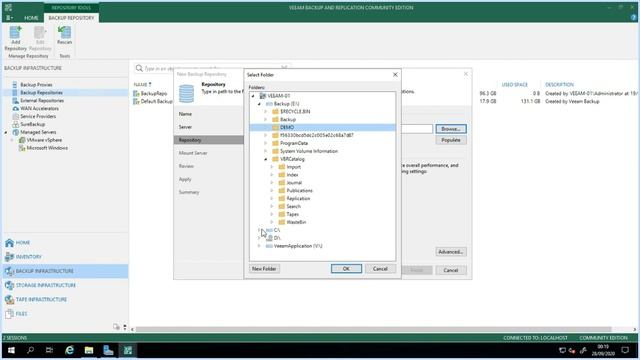 VEEAM how to create a new backup and change the defalut backup repository смотреть онлайн