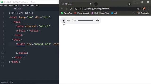 HTML tutorial for beginners in English #19| Importing Audio using Audio, Source Tag, Src & Controls смотреть онлайн