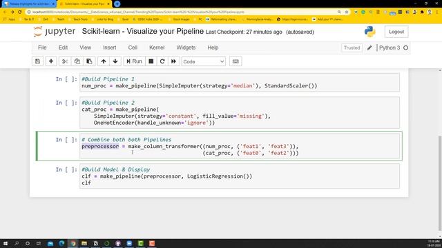 Create Basic Pipeline using Sklearn and Visualize смотреть онлайн