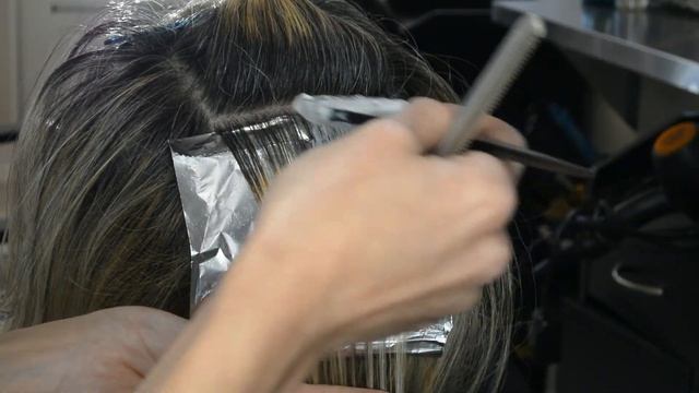 GRAY BLENDING FOR DARK HAIR WITH GREY | HIGHLIGHTS ONLY NO LOWLIGHTS смотреть онлайн