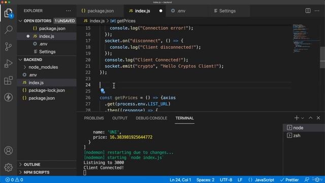 4.5 Send Prices Data Through the WebSocket смотреть онлайн