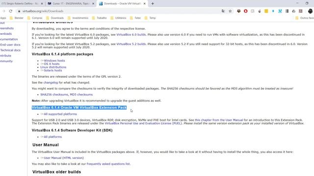 [Informática Aplicada] 08 - Download do VirtualBox Extension Pack смотреть онлайн