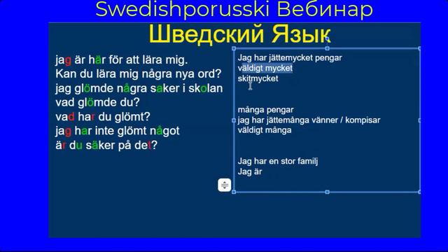 Swedish porusski - Вебинар 8 часть 1а - Шведский Язык смотреть онлайн