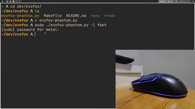 Amkette Evofox Phatom Mouse's LEDs Controlled From Linux With a Python Script смотреть онлайн