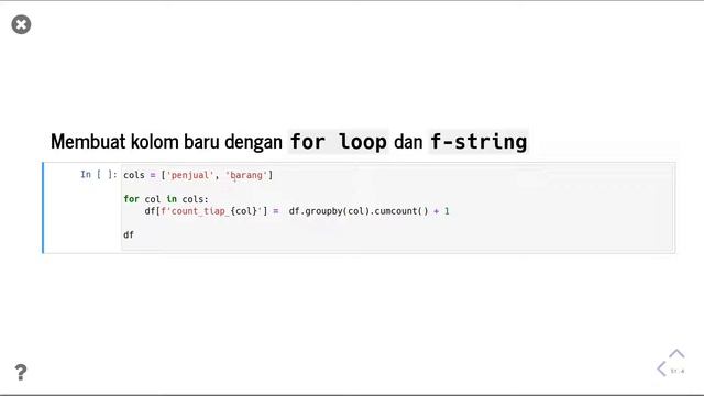 Pandas 50 | Membuat kolom baru dengan for loop dan f-string | Python Pandas | Data Science смотреть онлайн