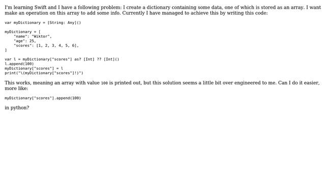 Code Review: Swift append an array when it's been declared as Any смотреть онлайн