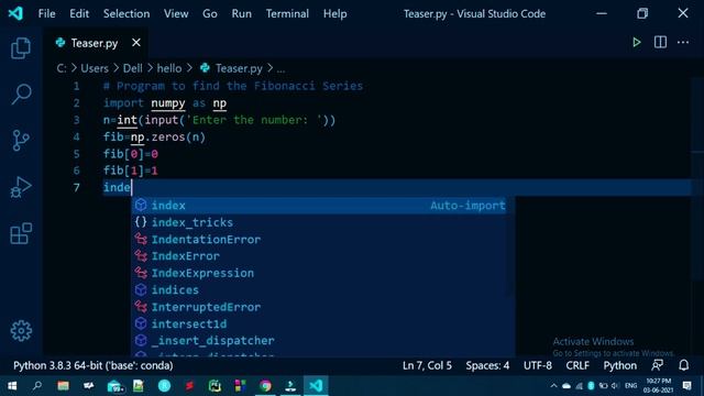 1. Fibonacci Sequence of a Number | Python Programming | JAcademy смотреть онлайн