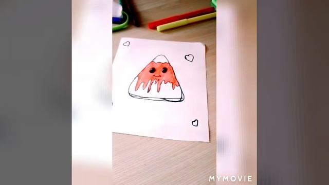 Как нарисовать пирожное с мордочкой! смотреть онлайн