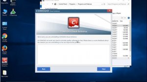 Uninstall COMODO Cloud Antivirus 1.8 on Windows 10