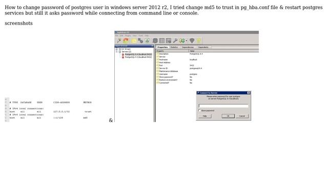 DevOps & SysAdmins: Unable to reset password for postgres user in postgresql 8.4 windows server смотреть онлайн
