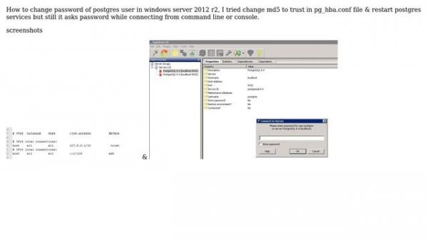 DevOps & SysAdmins: Unable to reset password for postgres user in postgresql 8.4 windows server