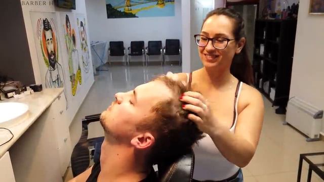 💈FORGET STRESS & SLEEP TIGHT _ ASMR FOAMY HAIR WASH & FULL BARBERSHOP MASSAGE w_ LADY PETRA смотреть онлайн