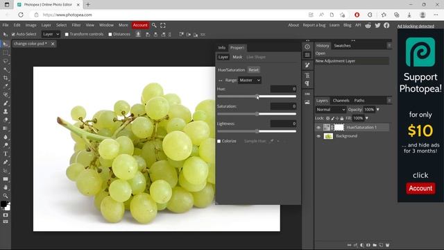 Photopea How To Change Color Tutorial смотреть онлайн