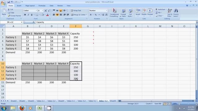 Transporation Model using MS Excel Solver смотреть онлайн