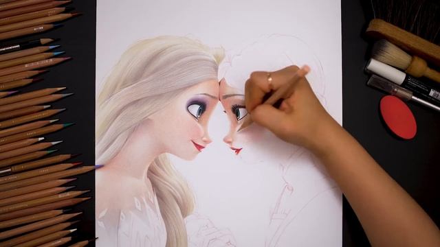 Drawing Frozen2 - Elsa & Anna [Drawing Hands] смотреть онлайн