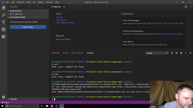 Live VS Code Setup, GitHub SSH, React Native OSS (Quiet Coding - Minimal Commentary) смотреть онлайн