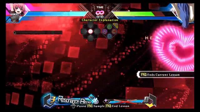 BLAZBLUE CROSS TAG BATTLE Heart Aino explained and combo challenge смотреть онлайн