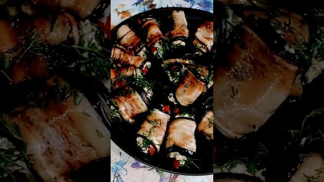 рулетики из баклажан на гриле|рецепт в описании #cooking #вкусно #гриль #овощи #подомашнему смотреть онлайн