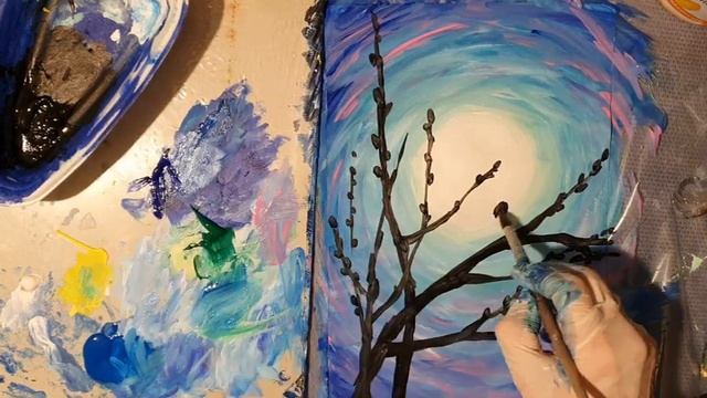 Простая картинка акриловыми красками для начинающих от Марины / Malkurse in Solothurn смотреть онлайн